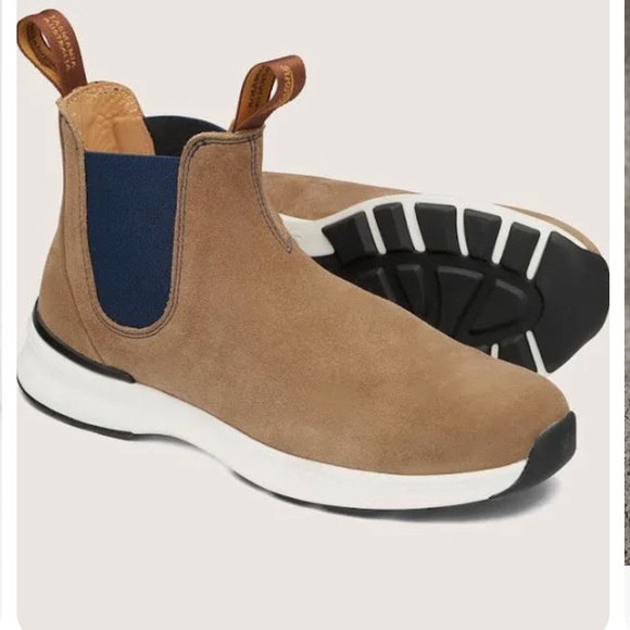 NEW🌺BLUNDSTONE 2146 CHELSEA SUEDE‎ SNEAKER BOOTS TAN NAVY BLUE women’s 8 EU 38 - Picture 2 of 15